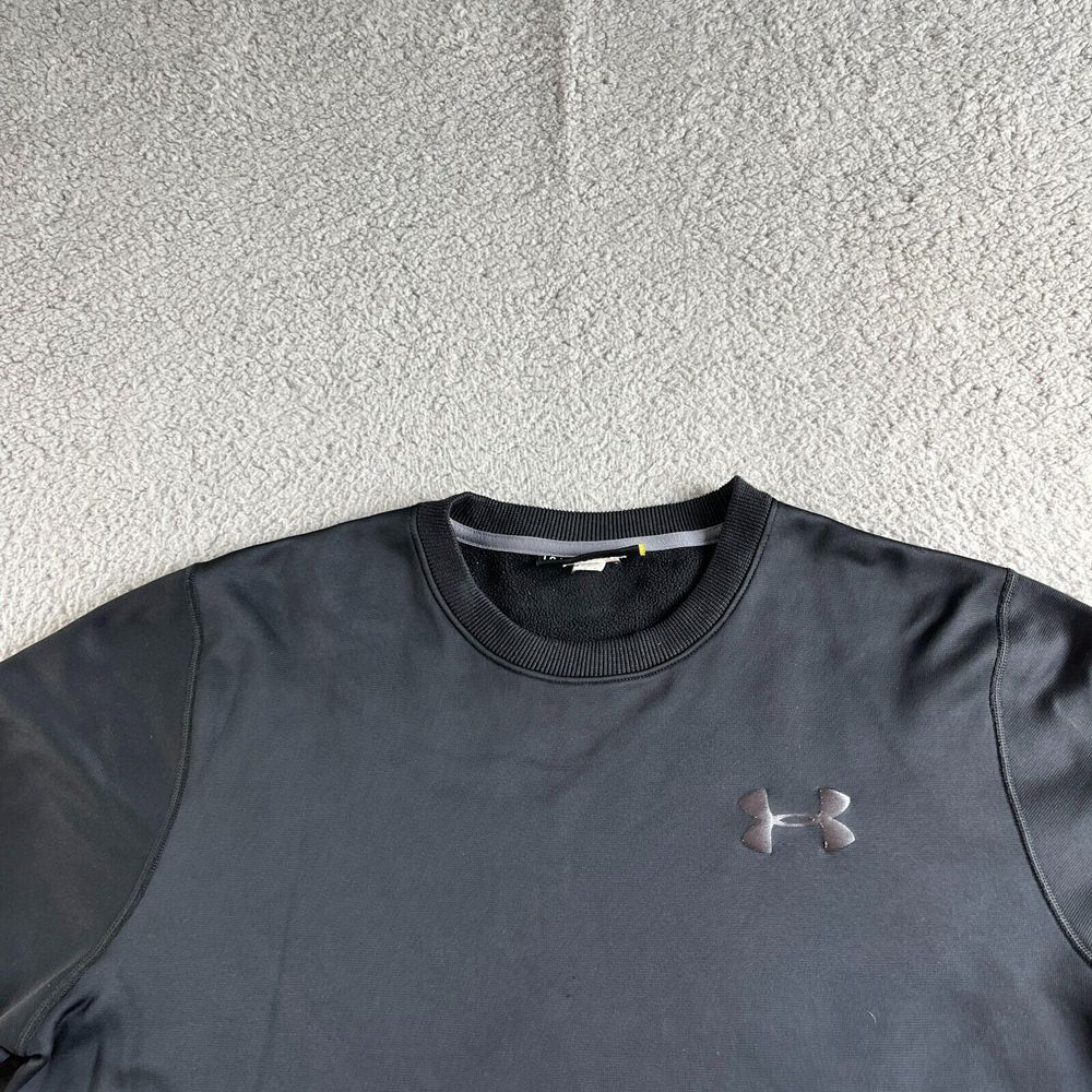 Under Armour Sweater Mens Large Black Pullover Loose Outdoor Sports Fleece Lined